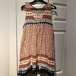 Cute boho dress, lined, size medium VGUC